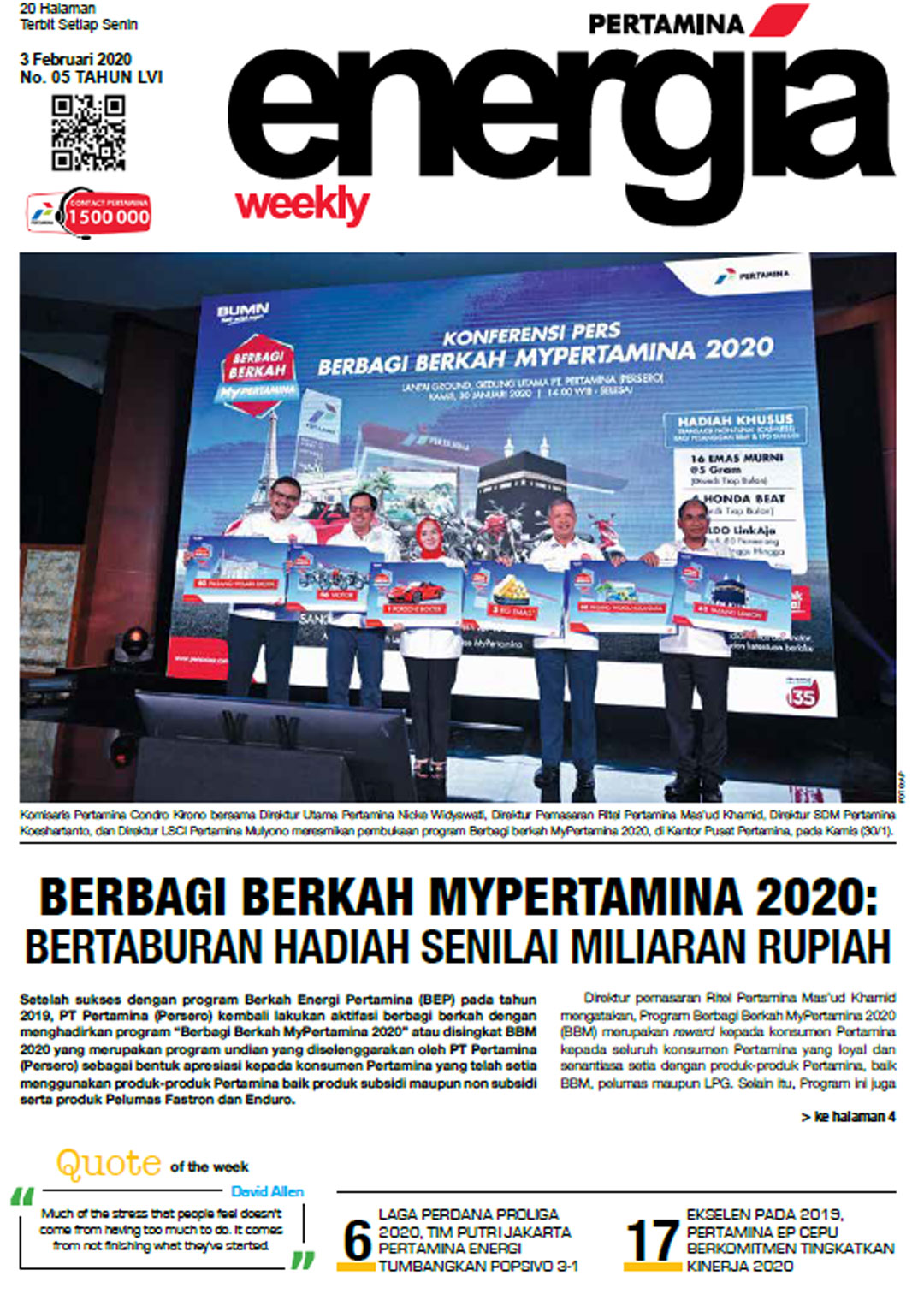 Energia Weekly 1st Week of February 2020